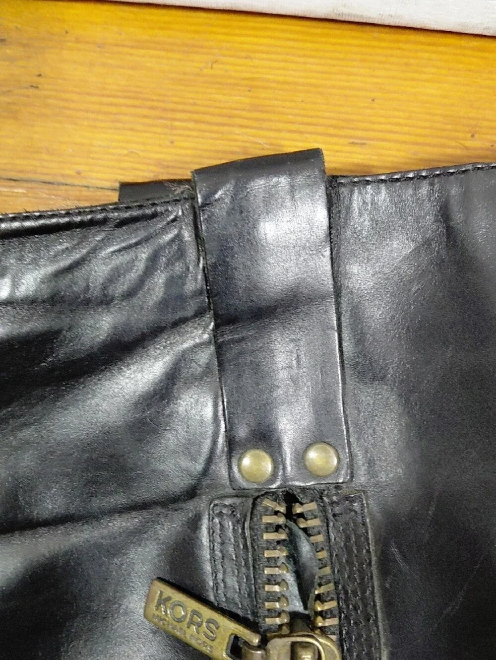 Michael Kors Black Leather Knee Length Side Zipper Riding Boots Size 8M
